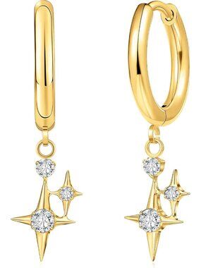 Stylish Titanium Dangle Hoop Earrings for Women | Elegant Drop Design